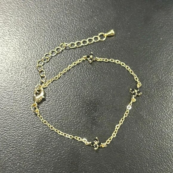 The Quinn sterling silver plated gold Dainty adjustable bracelet delicate - Picture 5 of 6